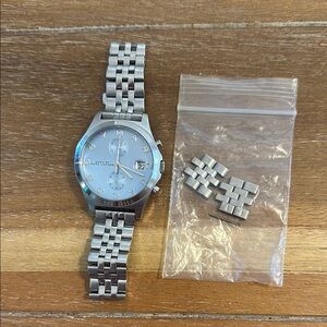 Marc by Marc Jacobs Silver Stainless Steel Chronograph Watch with Extra Links